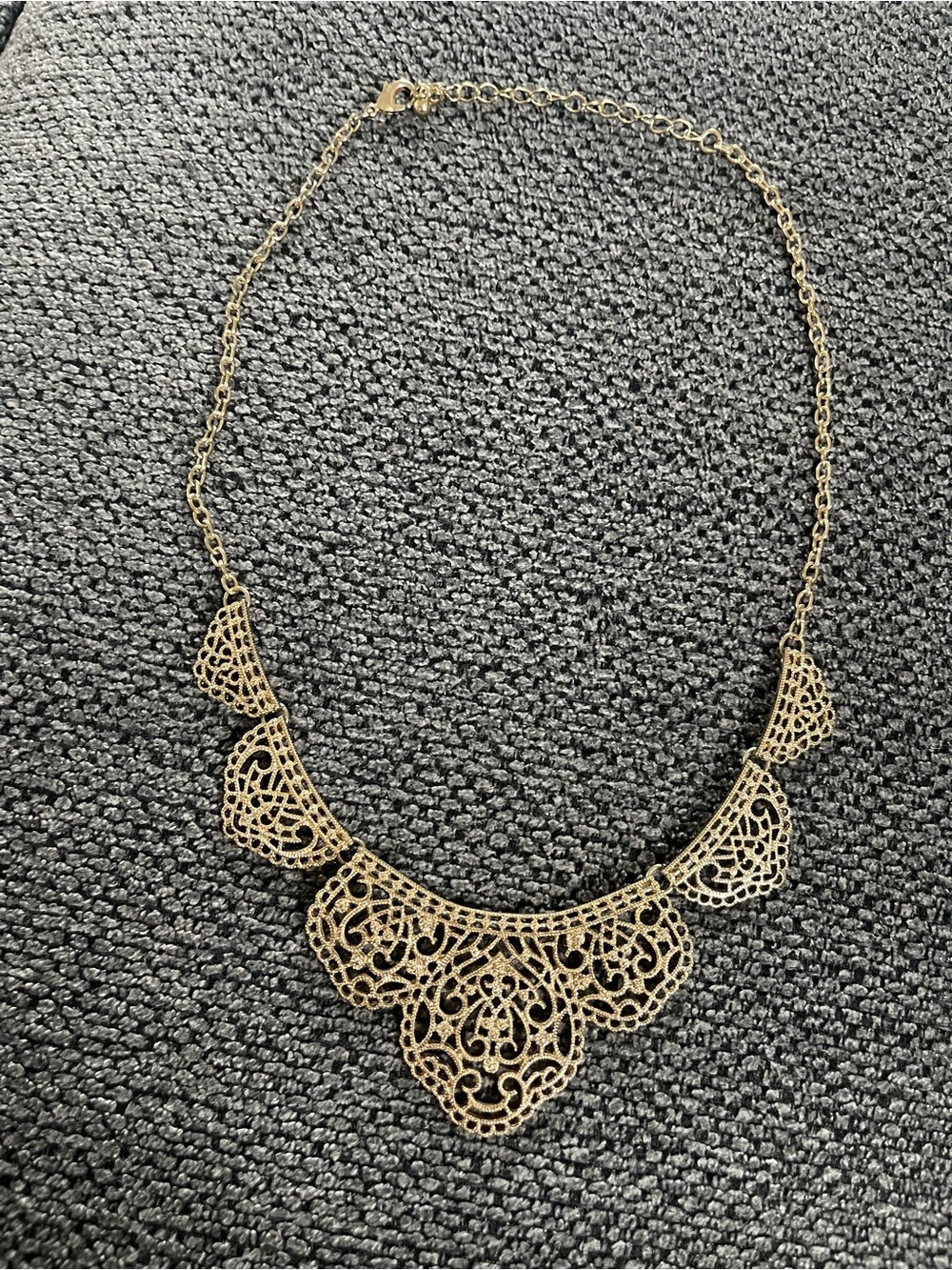 Gold Filigree Statement Necklace - Women Jewelry